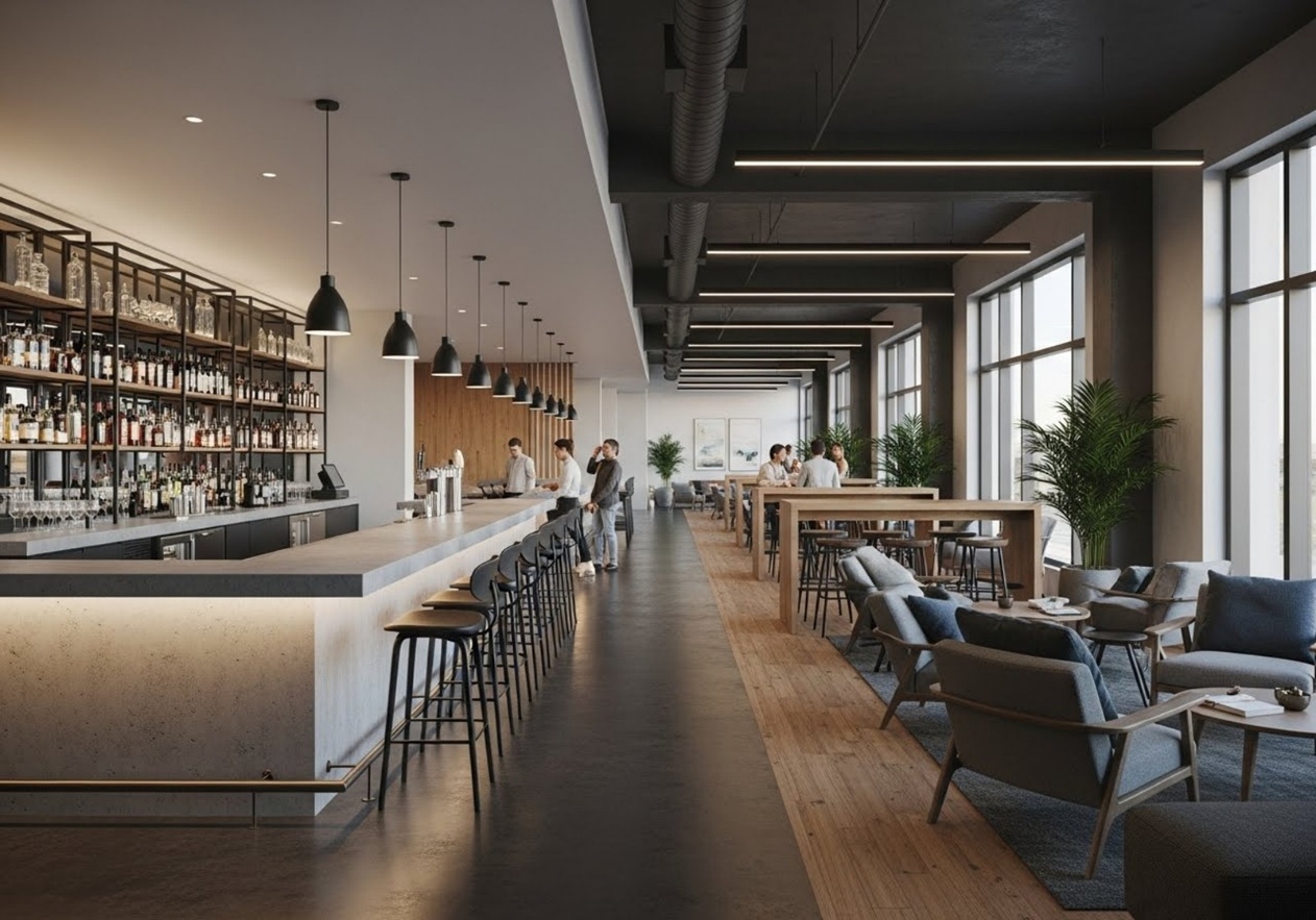 Custom open plan office interior